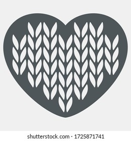 Knitted heart quality vector illustration cut