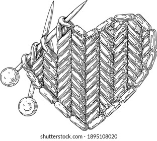 Corazón de punto con dos radios.