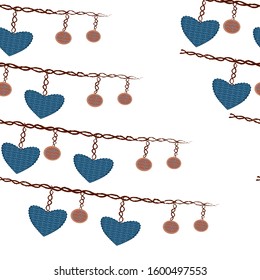  Knitted hearts.Pattern.Bright and eye-catching design.For your business wedding, birthday, greetings, Valentine's Day, love, women's day.Vector illustration.
