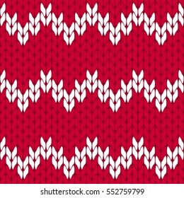 Knitted hot pink and white background pattern triangle isolated vector