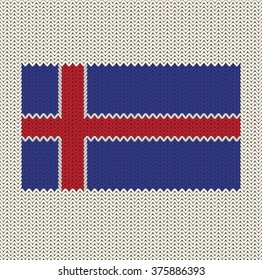 Knitted Iceland Flag
