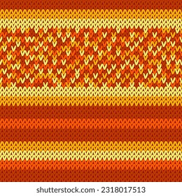 Knitted jersey vector seamless pattern. Warm pulloverstriped jersey textile. Craft knitted fabric striped ornament. Fiber knitting fashion pattern. Norwegian soft textured knitting.