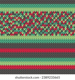 Knitted jersey vector seamless pattern. Winter sweater striped jersey textile. Craft knitted fabric striped ornament. Thread knitting clothing pattern. Geometric repeat abstract woolen knitwear.