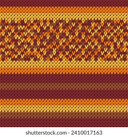 Knitted jersey vector seamless pattern. Winter sweater striped jersey textile. Craft knitted fabric striped ornament. Fiber knitting fashion pattern. Geometric repeat abstract woolen knitwear.