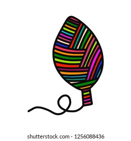 Knitted leaf yarn wool hand drawn illustration for prints posters t shirts background knitting courses and master classes