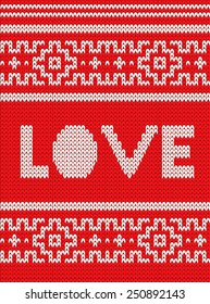 Knitted love design background, geometric shapes