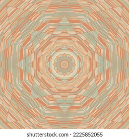 Knitted mandala vector seamless pattern. Huichol art ornament design. Meditation spiritual chakra symbol. Tangle handicraft mandala background. Textile bright tantra tibetanl motif.