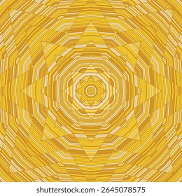 Knitted mandala vector seamless pattern. Huichol art ornament design. Mysticism talisman sacred geometry. Wheel star decor mandala background. Decorative multicolored lines shape.