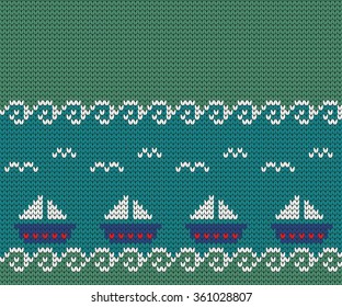 Knitted  marine seamless border