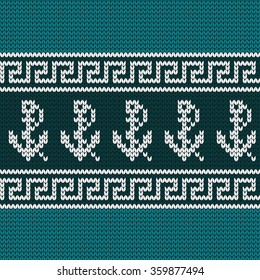 Knitted marine seamless pattern