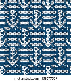 Knitted marine seamless pattern
