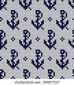 Knitted marine seamless pattern