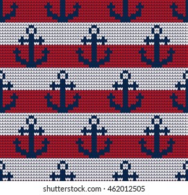 Knitted marine seamless pattern