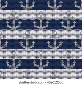 Knitted marine seamless pattern