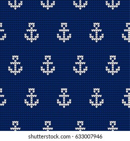 Knitted marine seamless pattern
