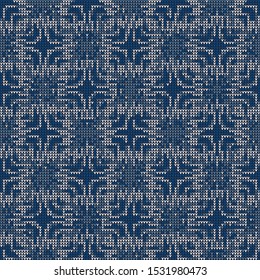 Knitted Marl Variegated Heather Texture Background. Denim Gray Blue Blended Line Seamless Pattern. For Woolen Fabric, Dyed Nordic Textile, Triblend Melange Scandi All Over Print. Vector Eps 10