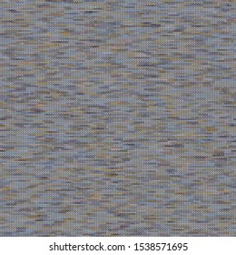Knitted Marl Variegated Heather Texture Background. Gray Blue Tweed Blended Line Seamless Pattern. For Woolen Fabric, Cozy Winter Nordic Textile, Triblend Melange Homespun All Over Print. Vector EPS10