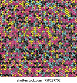 Knitted melange pattern multicolor print