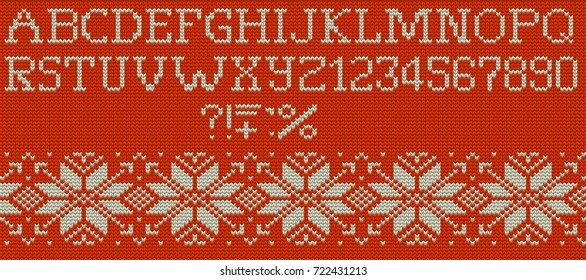 Knitted Merry Christmas alphabet for you lettering design. And also includes EPS 10 vector