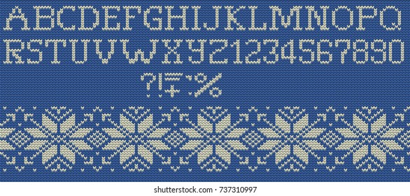 Knitted Merry Christmas alphabet for you lettering design. And also includes EPS 10 vector