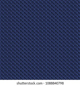 Gewurzelte Maschenstruktur. Blaue Wolle Jersey Textur. Vektorgrafik.