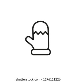 Knitted mitten line icon. Accessory, costume, potholder.Christmas concept. Vector illustration can be used for topics like holiday, new year, winter, weather