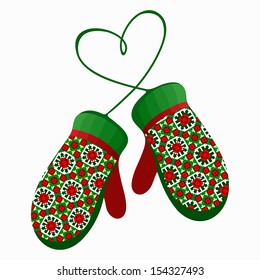 Knitted mittens.