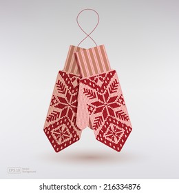 Knitted mittens.