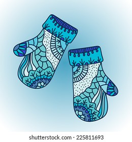 Knitted mittens.