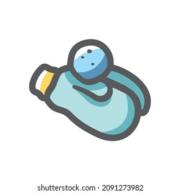 Knitted mittens holding snowball Vector icon Cartoon illustration