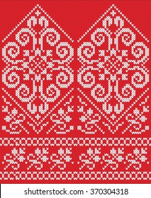 Knitted mittens. Seamless Knitting Pattern