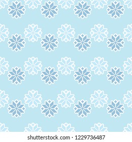 Knitted Norwegian snowflakes. Seamless vector background. Folk motives. Winter pattern. Can be used for wallpaper, textile, invitation card, wrapping, web page background.