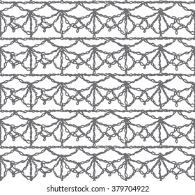 Knitted openwork lace mesh. Seamless vector pattern.