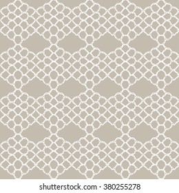 Knitted openwork lace mesh. Seamless vector pattern.