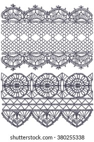 Knitted openwork lace mesh. Seamless vector pattern.