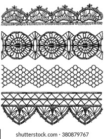 Knitted openwork lace mesh. Seamless vector pattern.