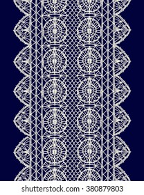 Knitted openwork lace mesh. Seamless vector pattern.