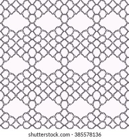 Knitted openwork lace mesh. Seamless vector pattern.