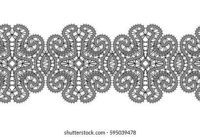 Knitted openwork lace mesh. Seamless vector pattern.