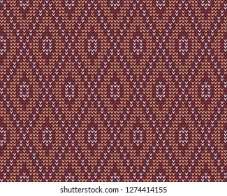 fabric with knitting motif