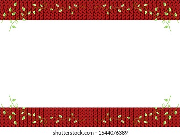 knitted pattern backdrop and leaf frame