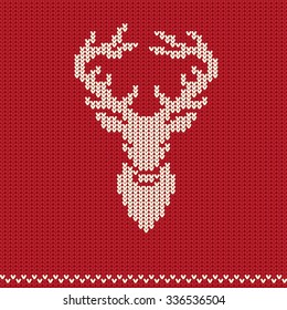 Knitted pattern with deer