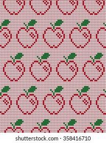 knitted pattern with fruits