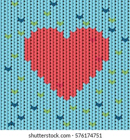 Knitted pattern with heart