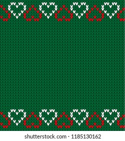 Knitted pattern with hearts