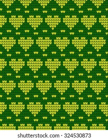 Knitted pattern with hearts