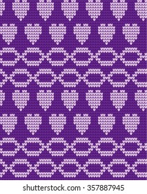 Knitted pattern with hearts