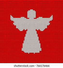Knitted pattern, heavenly angel. Christmas.
