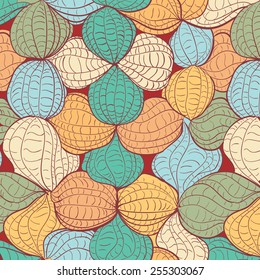 Knitted pattern of interwoven fibers.