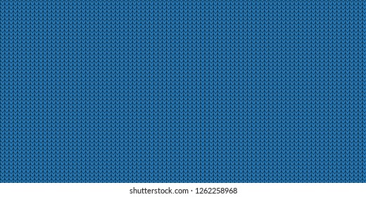 Knitted Pattern - Jumper Design With Copy Space - Blue Vector Illustration